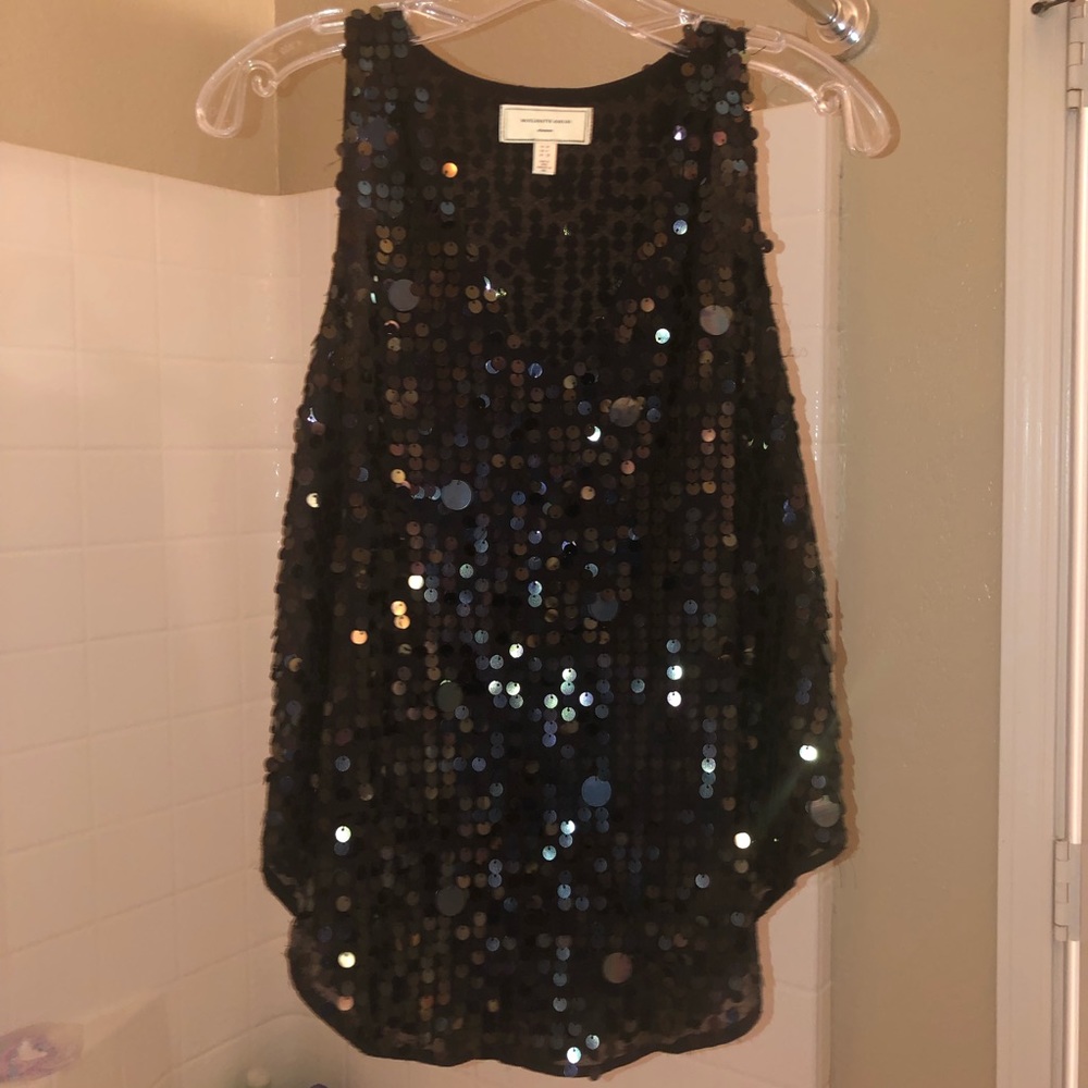 sequin black top